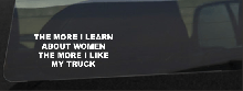 The more I Learn About Women